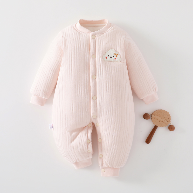 冬季婴儿连体棉袄夹棉加厚宝宝棉服0-12个月宝宝外套新生儿棉衣