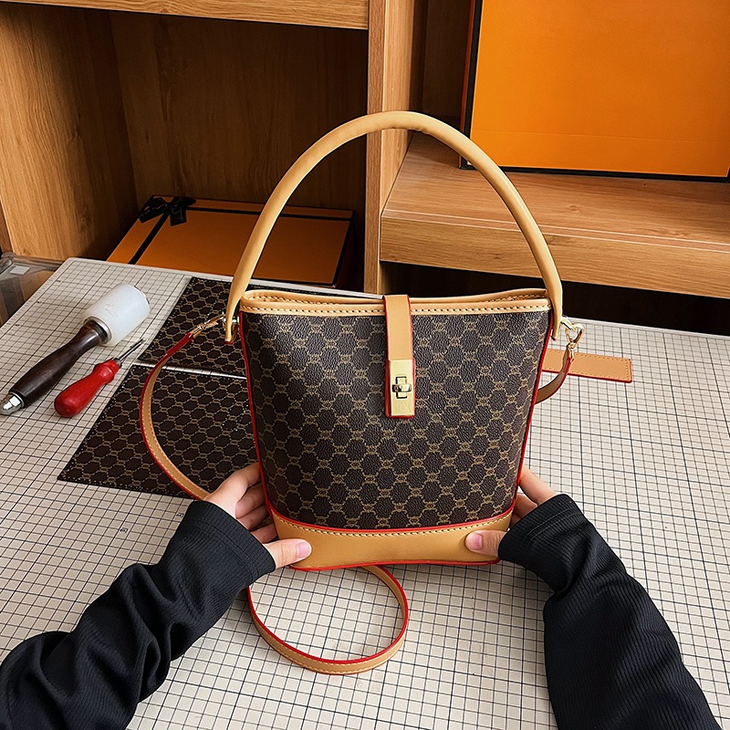 包包DIY新款印花水桶包复古手提包斜挎包单肩包女材料包手工包潮