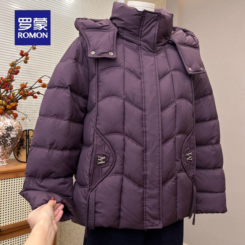 罗蒙洋气妈妈装保暖棉服外套冬季新款好看宽松加厚棉衣中老年棉袄