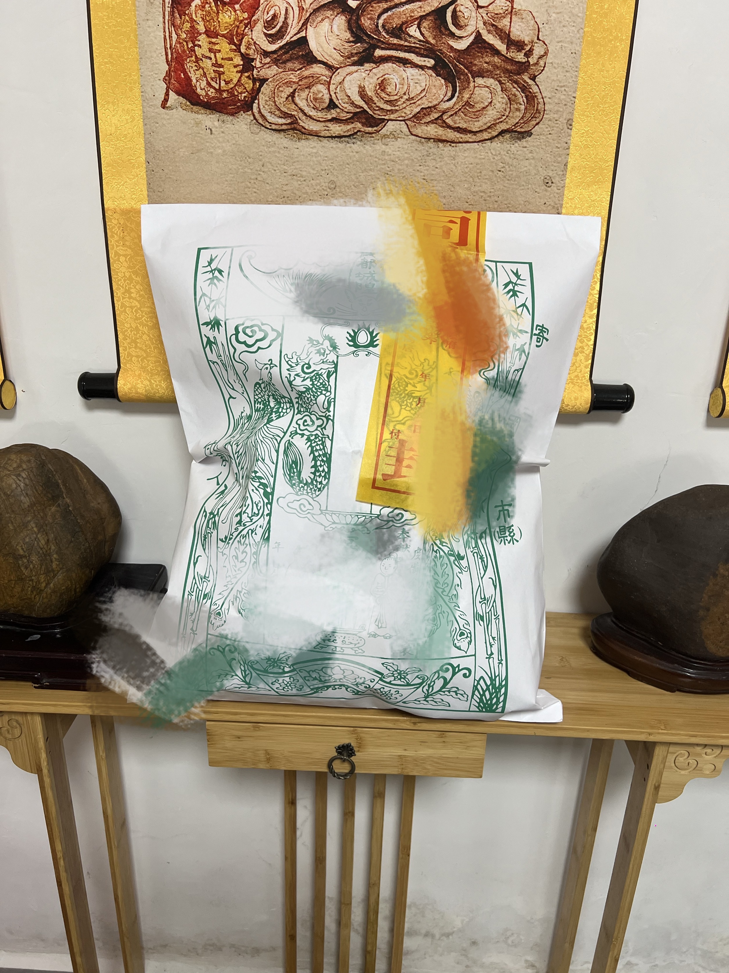 先人大礼包纯手工朱墨拓印（赠五色衣+寒衣）