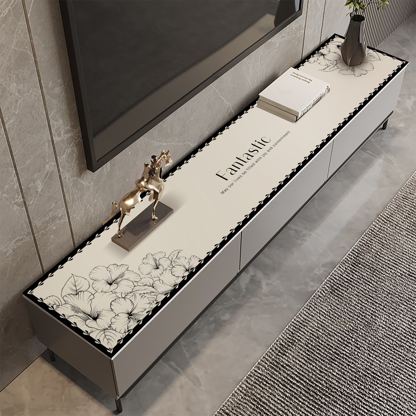 电视柜铺的垫子鞋柜桌垫防水防油防烫加厚长条垫PU新款台面保护垫