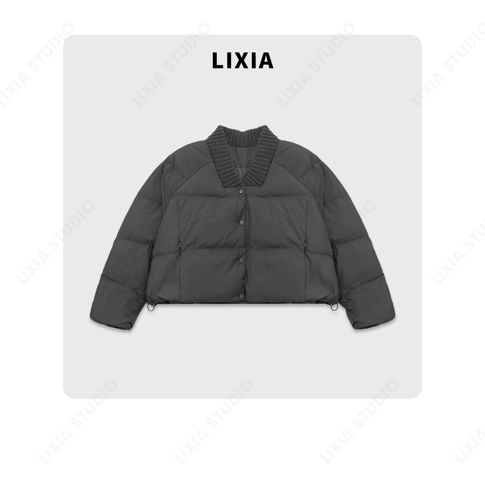 LIXIA【云朵慕斯】日系羊毛领极简小众设计师款90白鹅绒服-A7915