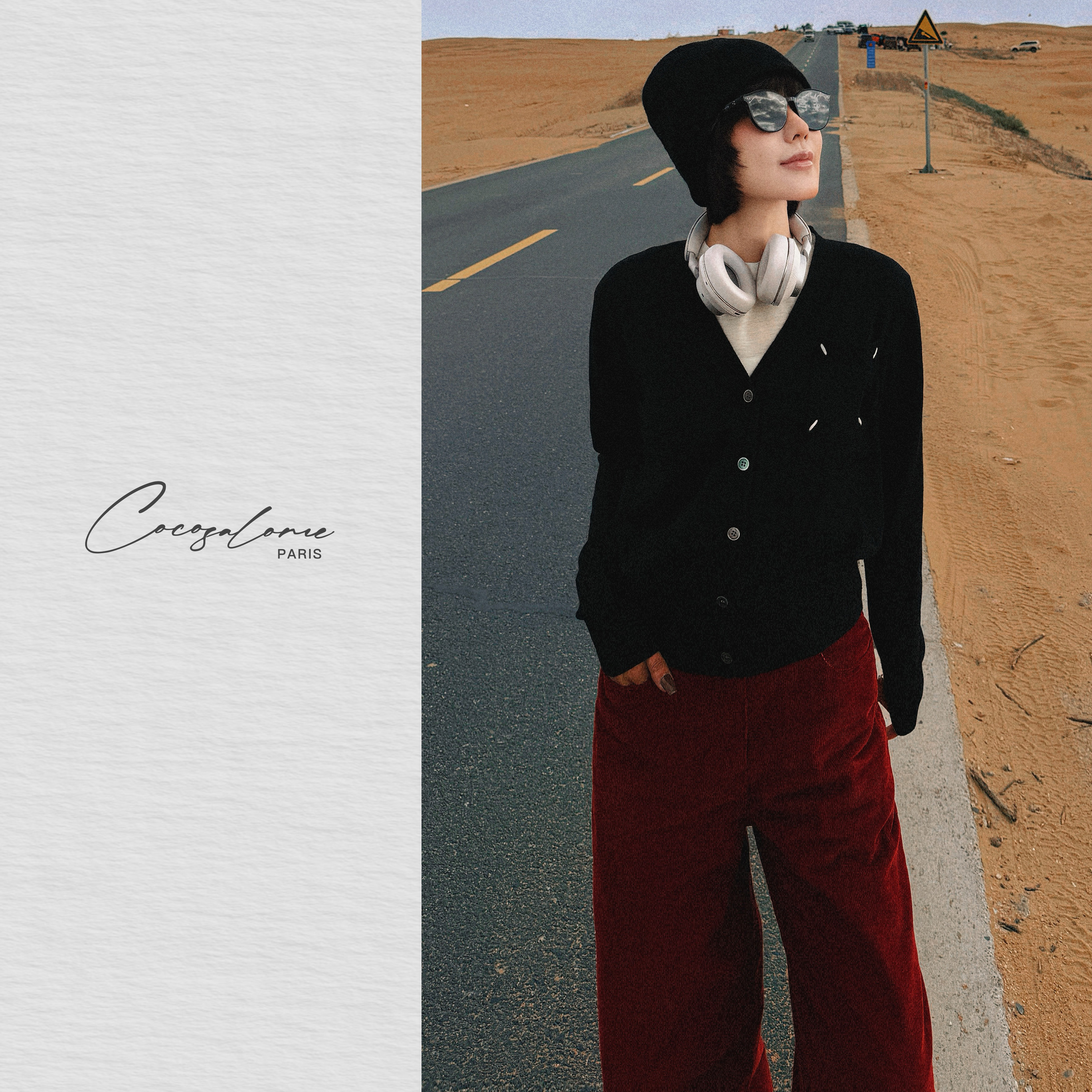 韩彬彬"搭配王"高弹V领显薄休闲百搭慵懒通勤羊毛长袖开衫2453-6