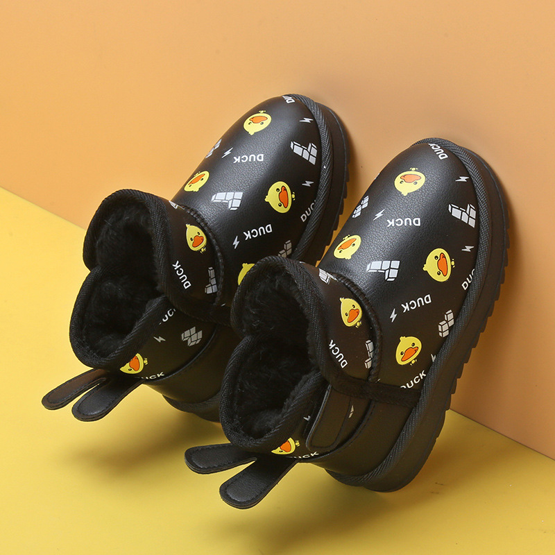 儿童雪地靴冬季男童防水宝宝棉鞋软底女童加绒保暖童棉靴防滑软底