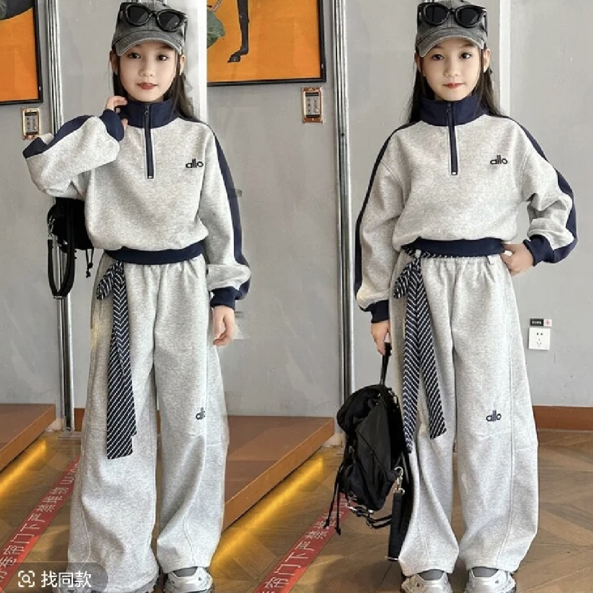 女童秋季套装2025新款韩版洋气卫衣儿童中大童春秋刺绣卫裤两件套