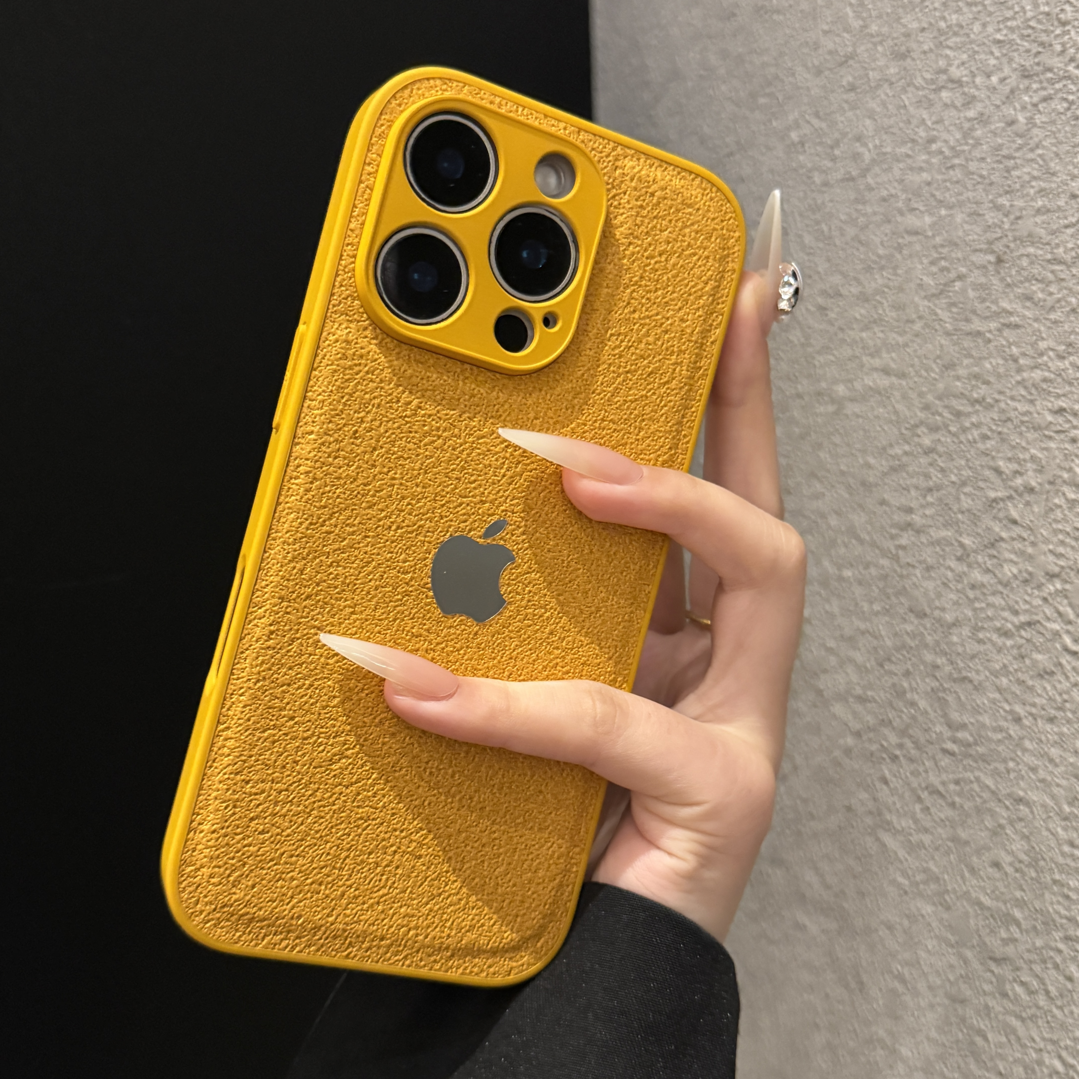 复古个性素皮纹适用苹果17promax手机壳小众iPhone16新款15简约14