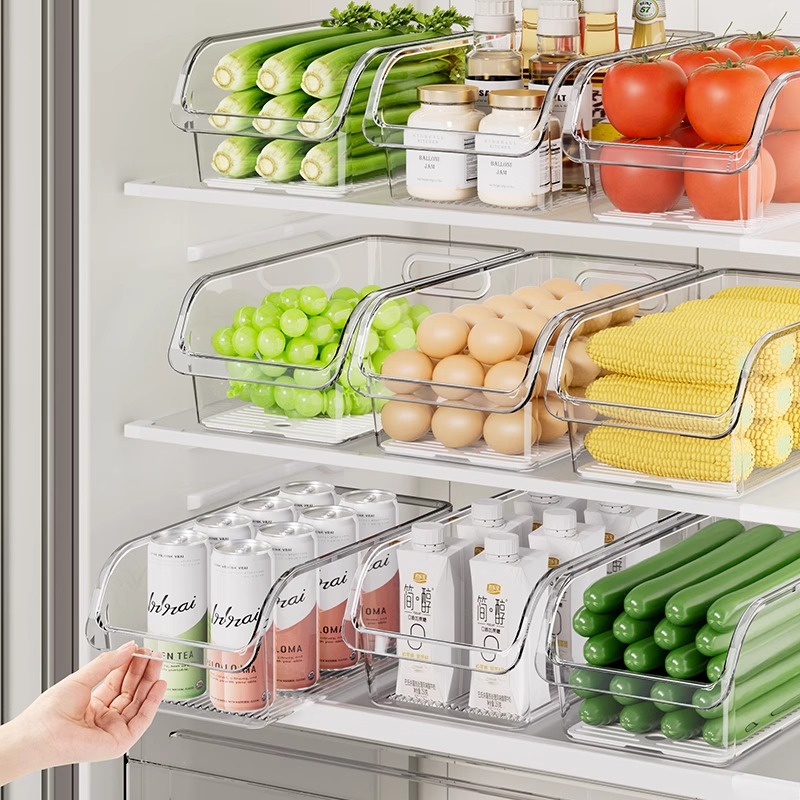 抽屉式冰箱收纳盒食品级保鲜盒整理水果鸡蛋储物架家用透明储存盒
