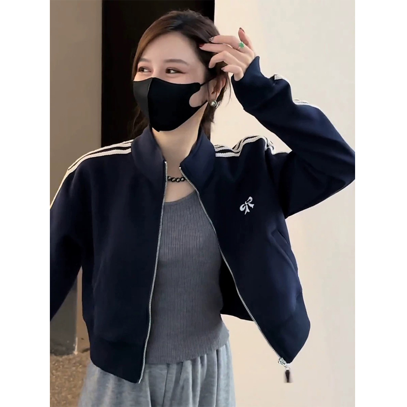 清仓捡漏~秋季三条杠卫衣外套女韩系chic夹克棒球服加绒加厚开衫