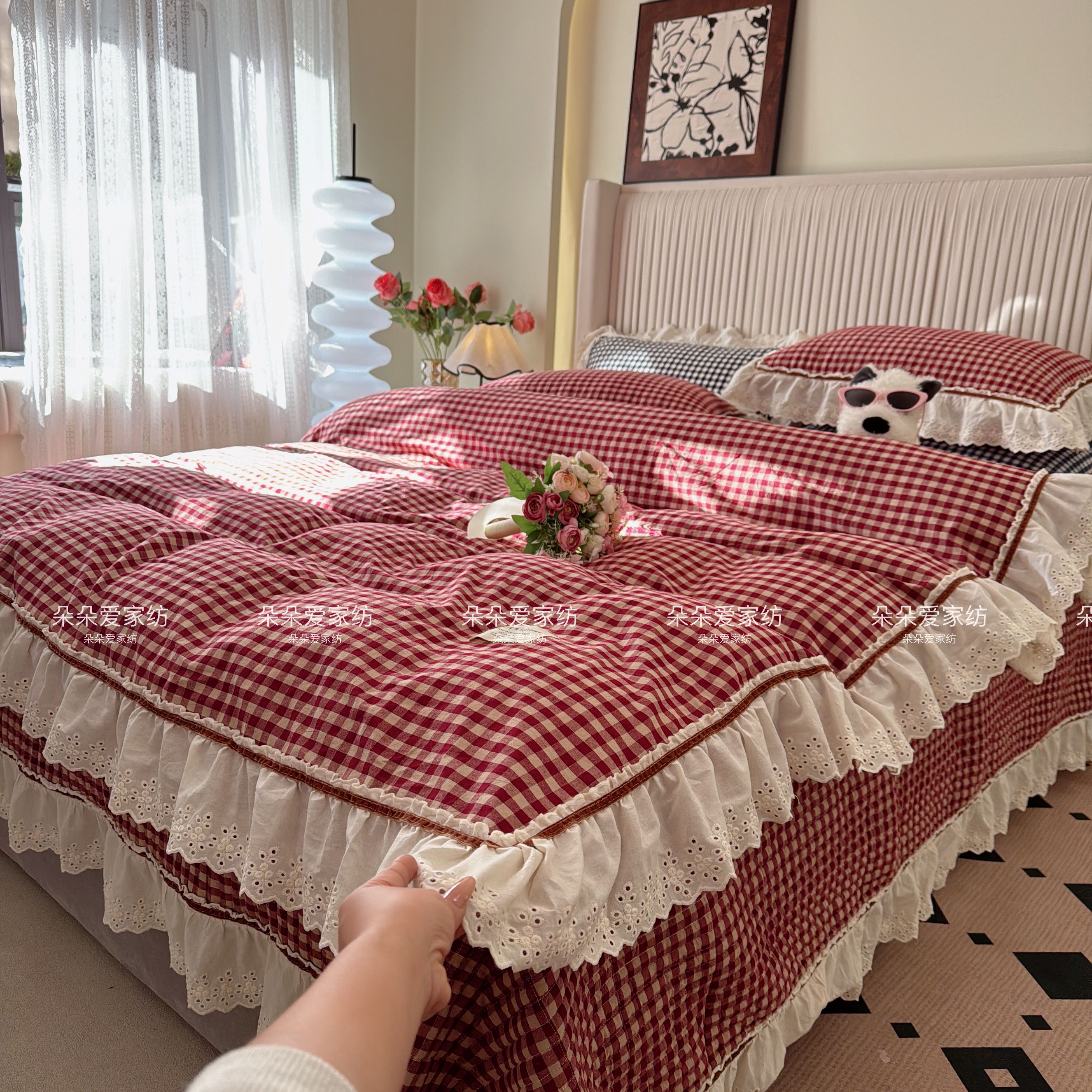 仙本娜纯棉床盖四件套四季床盖夹棉加厚床单绗缝大床盖榻榻米炕盖