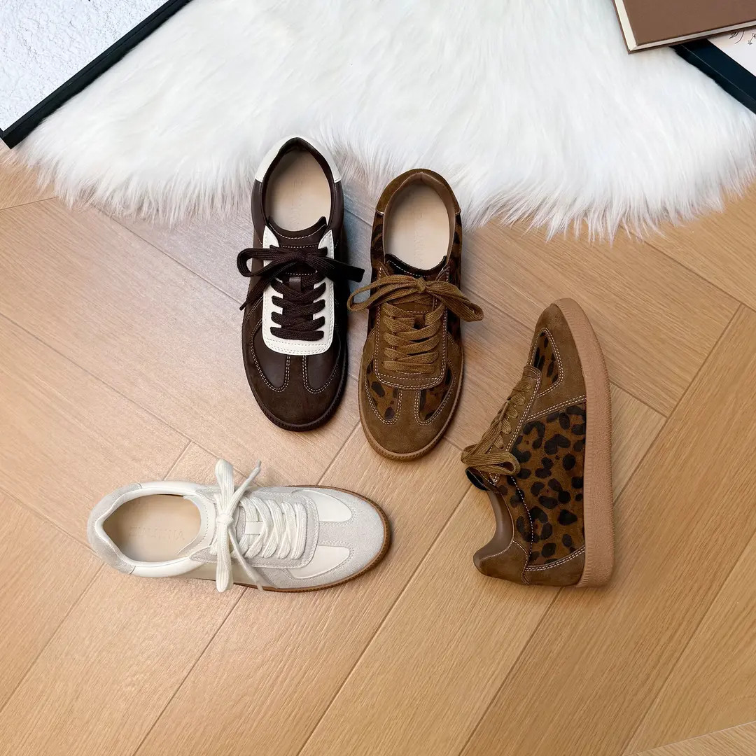 内增高7cm复古德训鞋女2025秋季新款透气休闲板鞋女百搭小白鞋女