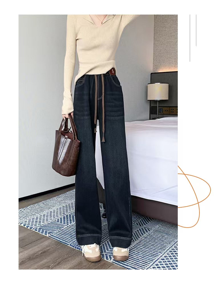 高腰冬季百搭显瘦牛仔裤