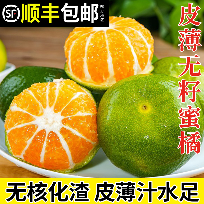 【顺丰包邮】宜昌青皮蜜桔酸甜多汁当季现摘现发农家自种皮薄无籽
