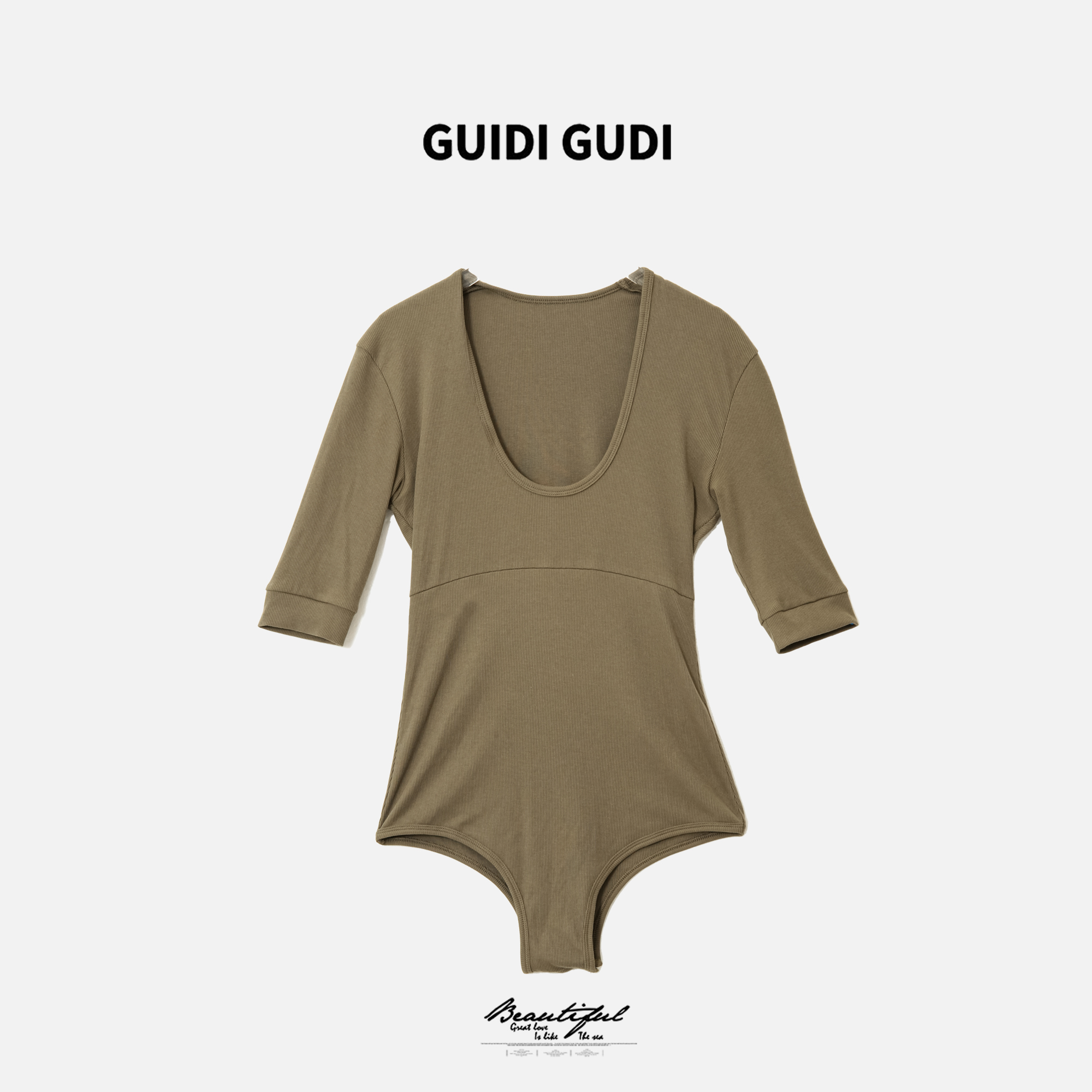 GUIDI GUDI【雾霾航海】气质重工短袖T恤 /黄加蓝