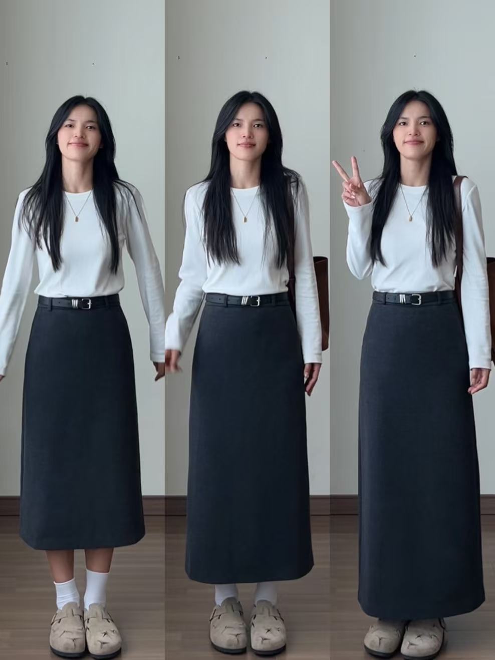 22系列#【毛呢一步半身裙】女秋冬高腰显瘦a字裙小个子开叉长裙