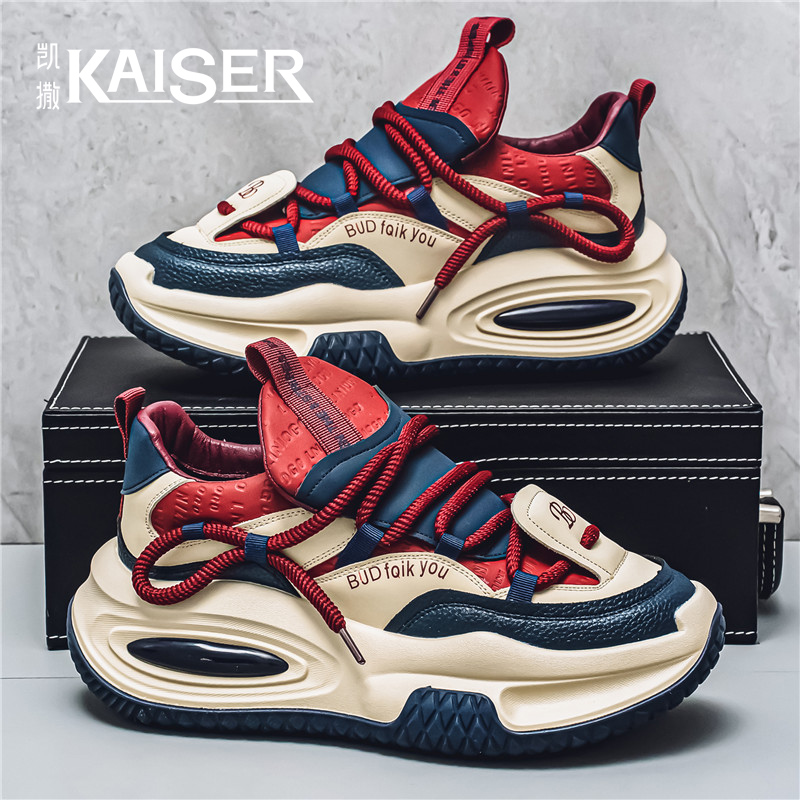 凯撒男鞋子男款鞋子秋冬季增高透气百搭网面休闲跑步鞋男士潮鞋