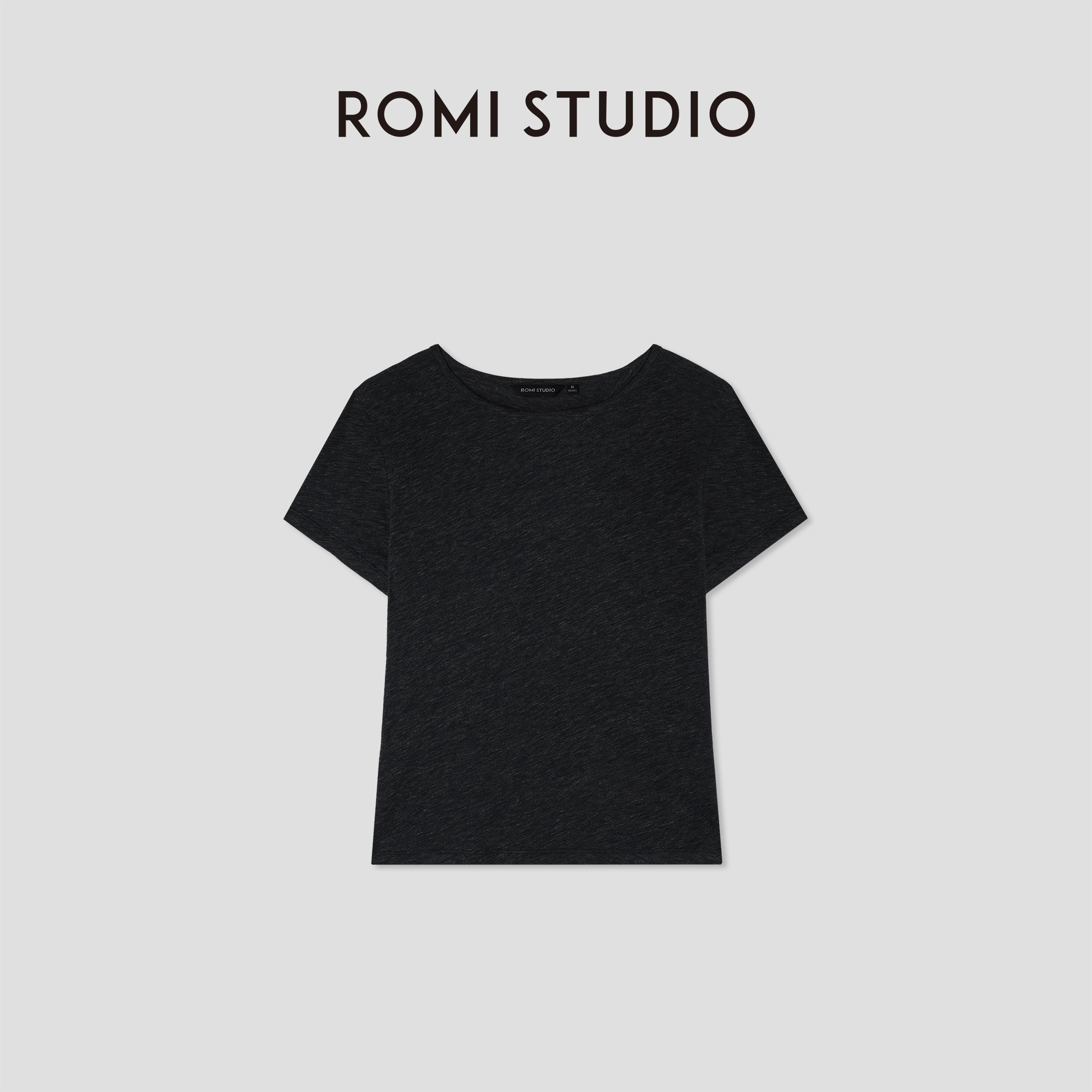 ROMI STUDIO “法式优雅” 莱赛尔棉混纺花纱感针织短袖T恤422T0006