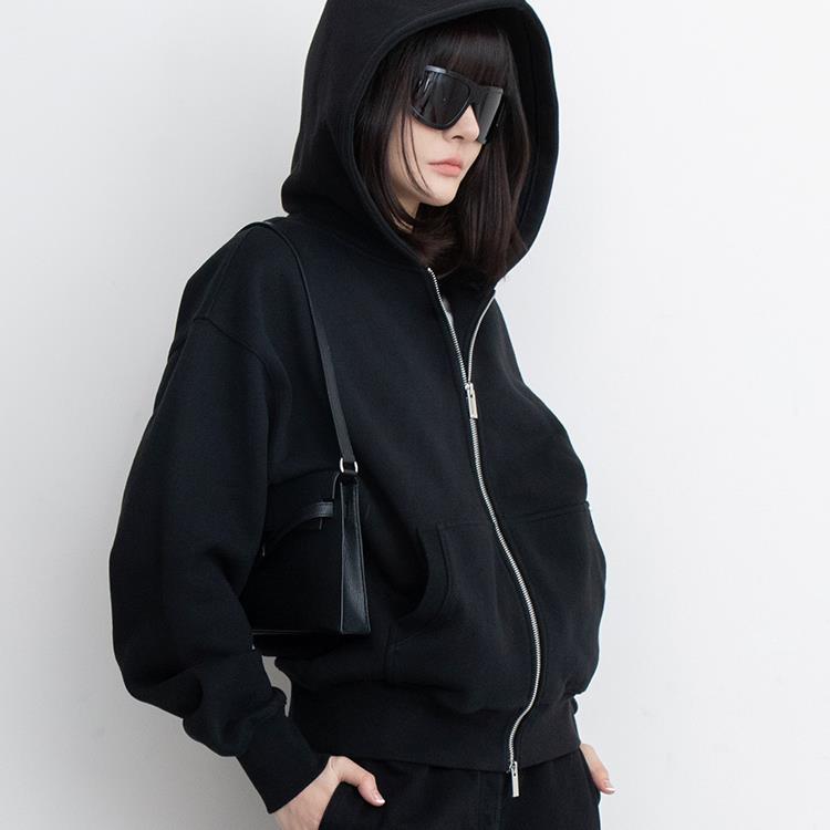 FILGood黑色拉链卫衣外套