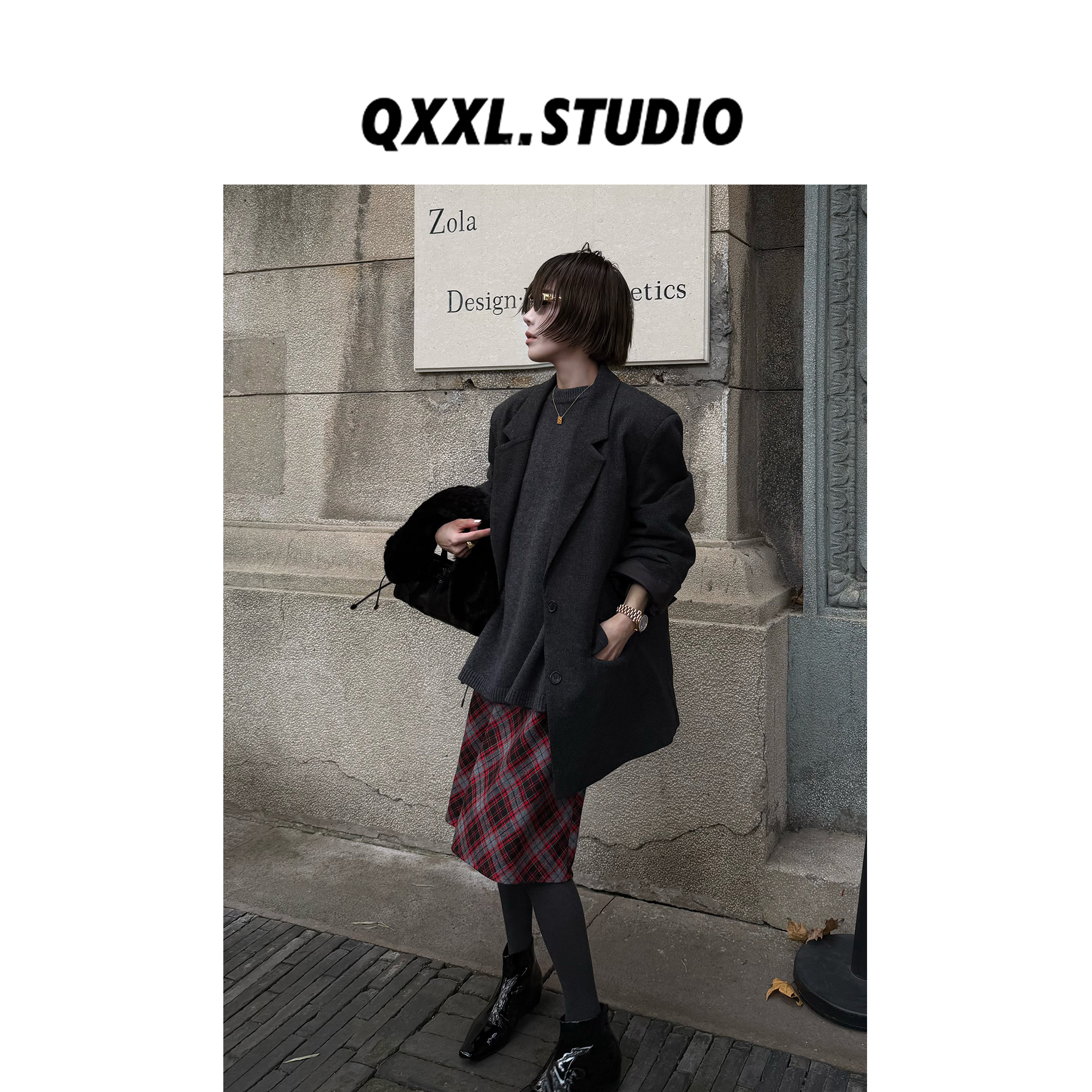 邱小小丽呀 冬季新款复古休闲90绒西装羽绒服高级感廓形保暖外套