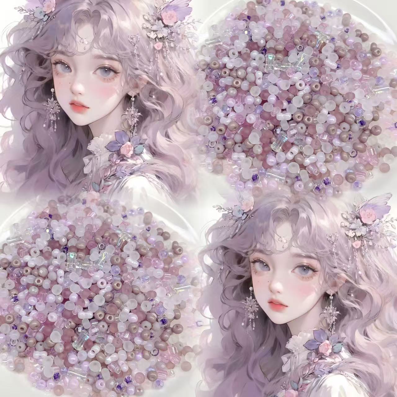 【6000-Y600】超优米珠九宫格卡4卡3diy手工材料串珠手链项链手机链