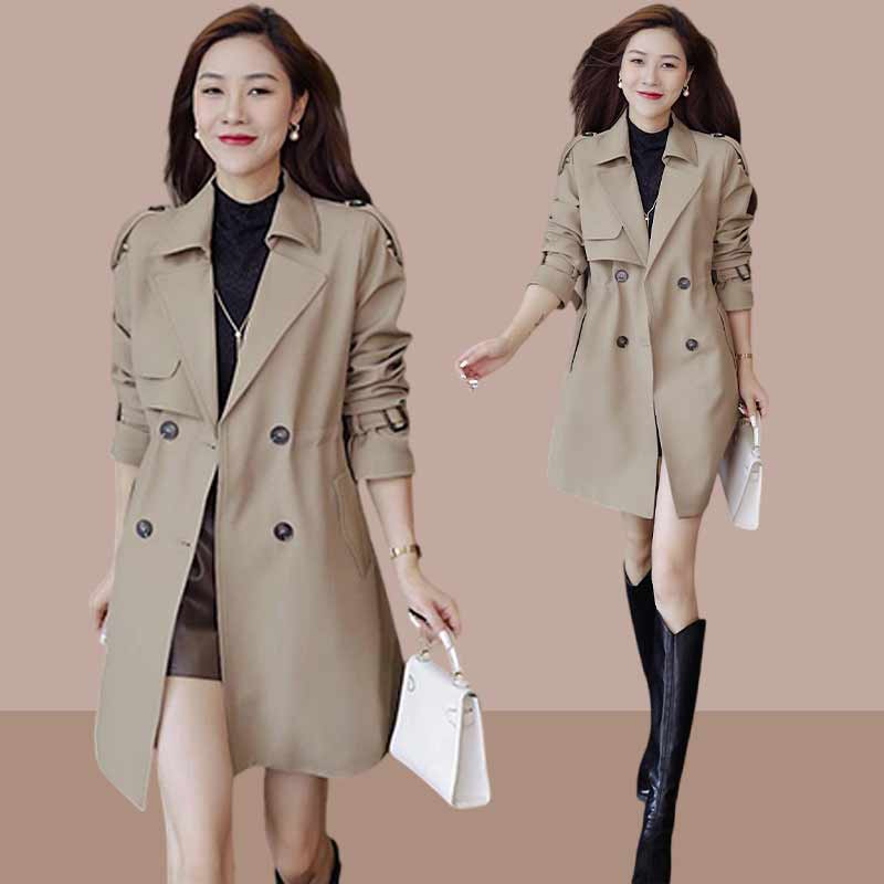 中长款风衣女款爆款加绒加厚新款春秋冬时尚气质宽松显瘦百搭外套