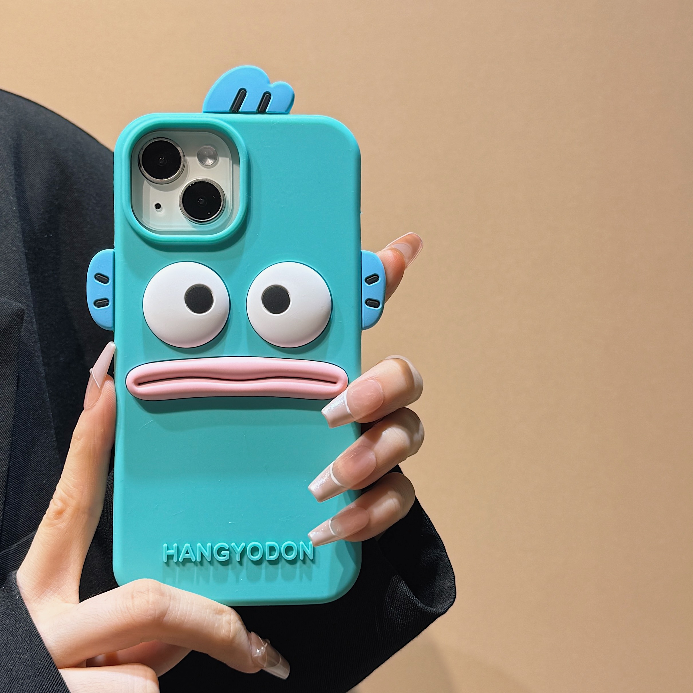 苹果|可爱呆萌平面丑鱼适用于iPhone16卡通趣味立体硅胶手机壳