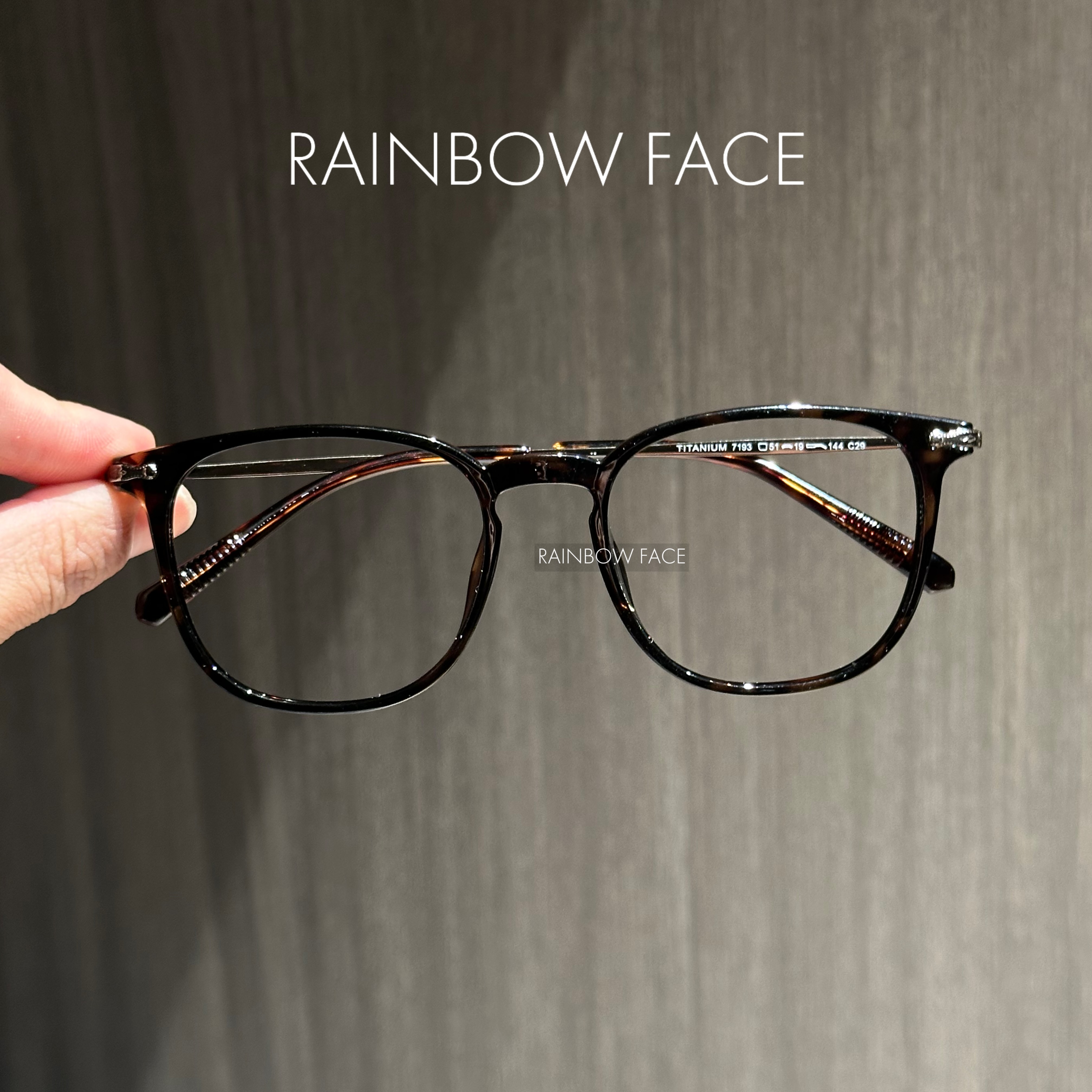 143mm玳瑁超轻钛高级感方圆形眼镜框素颜防蓝光可配度数近视眼镜