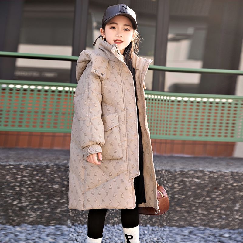 YeeHoO/英氏【断码】儿童羽绒服女童中长款2025新款韩版女童白鸭