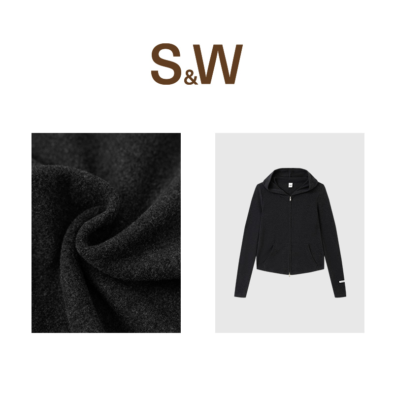 【淼淼专属】SW速惟拉链修身型连帽女薄款外套时尚立领健身女士1433