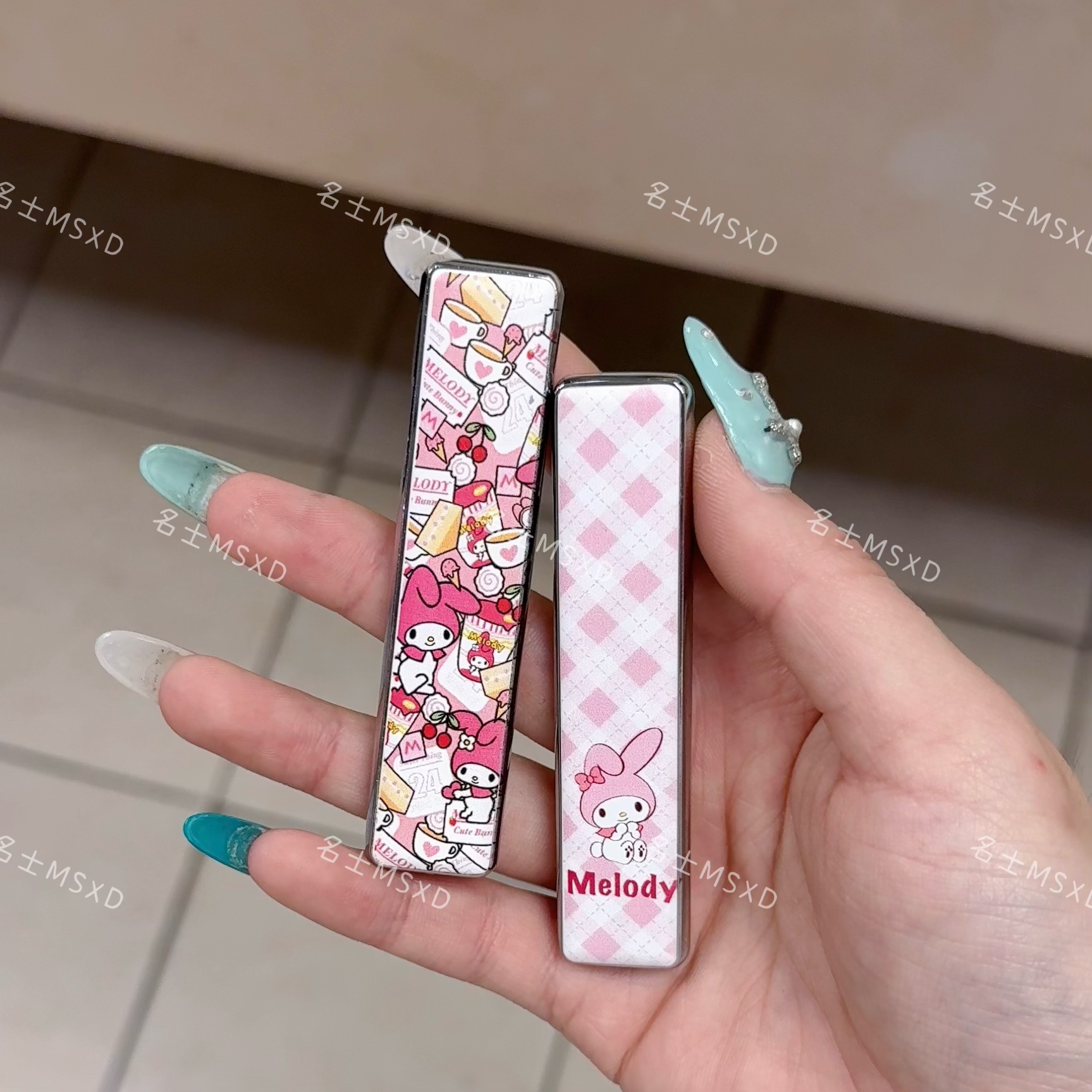 网红美乐蒂usb 充电打火机卡通可爱超薄防风静音电子点烟器男友礼