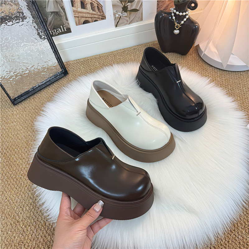 厚底增高乐福鞋2025秋季新款英伦风时尚百搭博肯鞋一脚蹬两穿单鞋