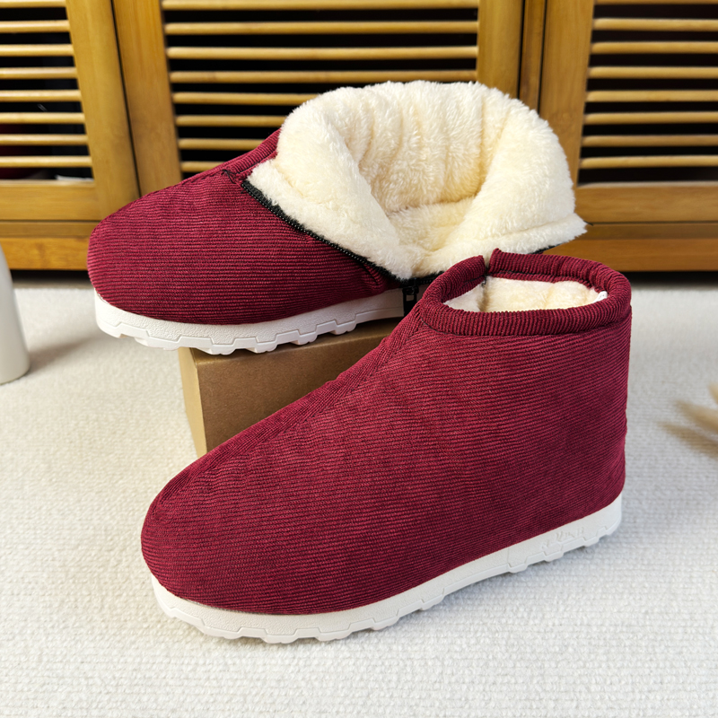 冬季棉鞋女士加绒加厚老北京布鞋高帮手工老式棉鞋防滑老人保暖鞋