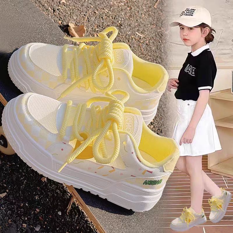 女童运动鞋2025新款夏季学生网鞋女孩透气小白鞋网面板鞋儿童鞋子
