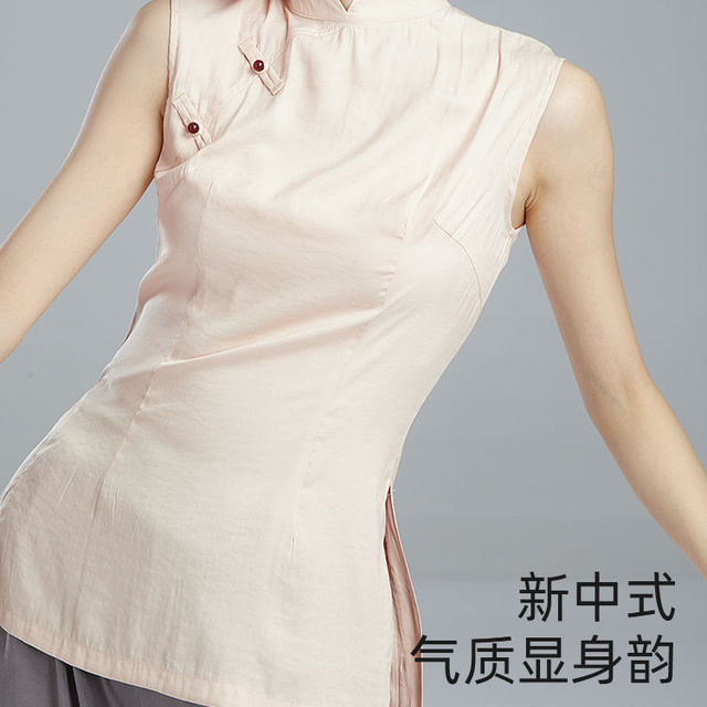 古典舞练功服女上衣中国风形体服无袖舞蹈演出服夏飘逸身韵服