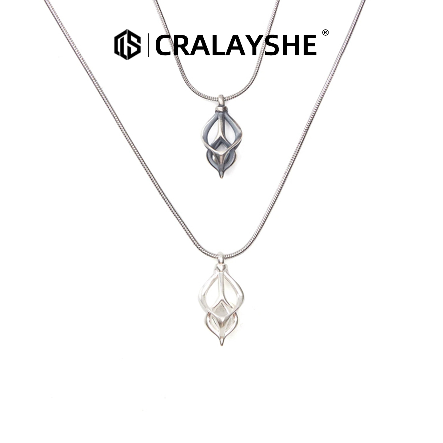 链子925银 藤蔓缠心项链吊坠小众925银男女情侣高级设计叠戴男士