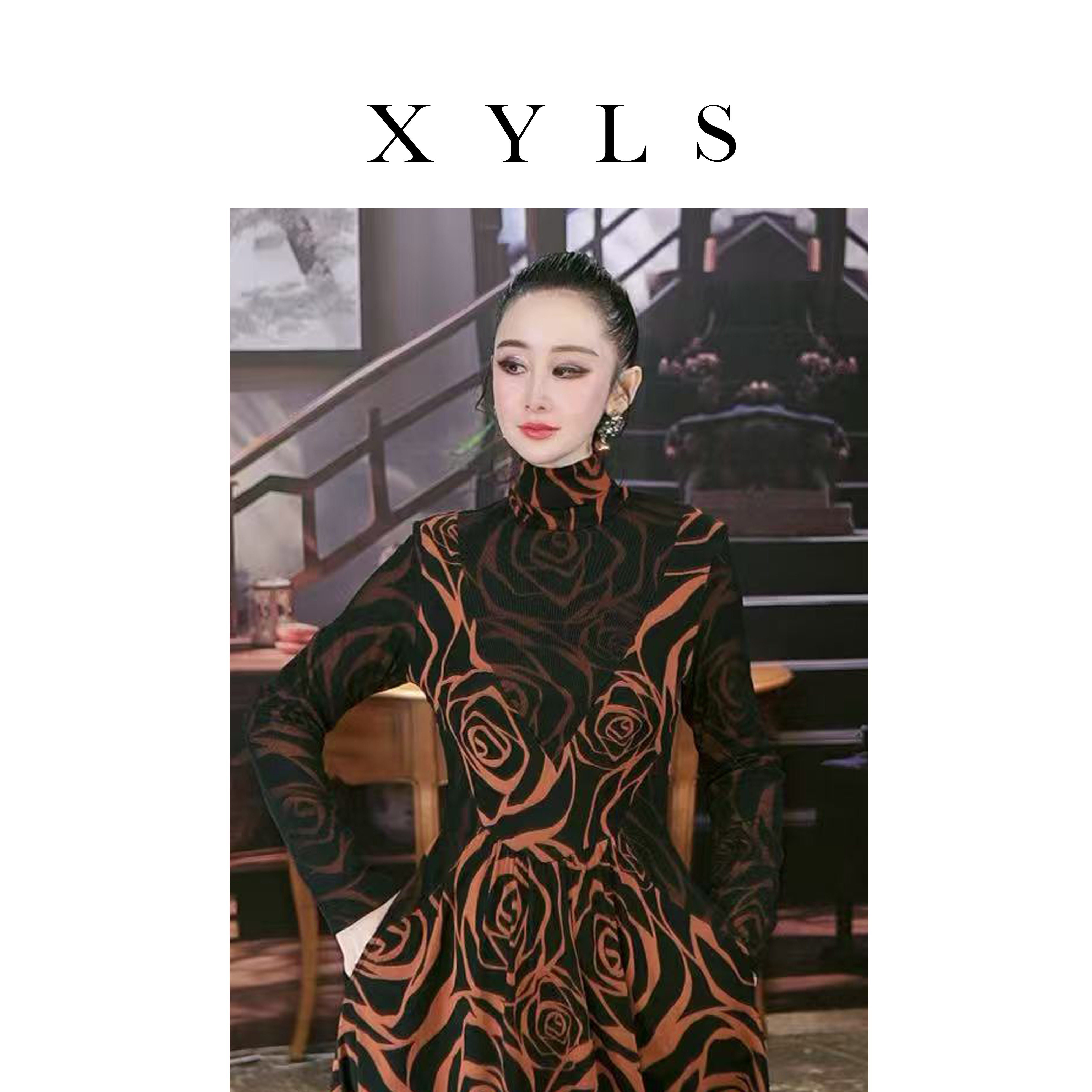 女装连衣裙弹力印花T006929