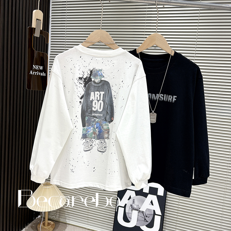 130-180【百搭】青少年男童冬装卫衣儿童秋冬款大童男孩加绒打底衫