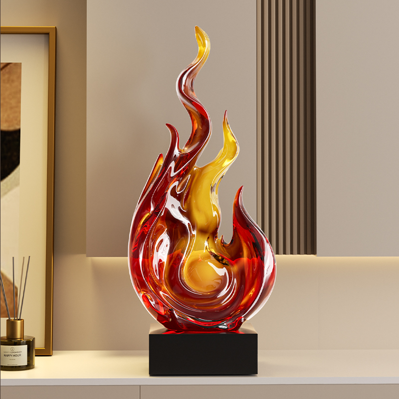 新居乔迁入户火焰摆件客厅酒柜橱窗氛围灯装饰品样板房高级感摆设