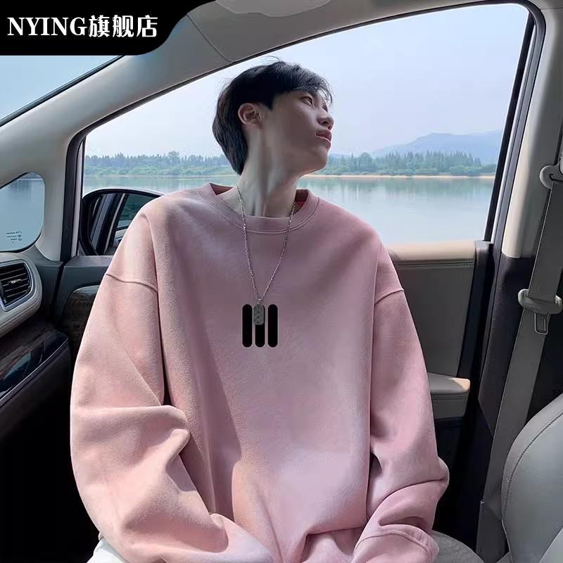 NYING美式加绒加厚卫衣男士秋季潮牌宽松大码青少年高街上衣外套