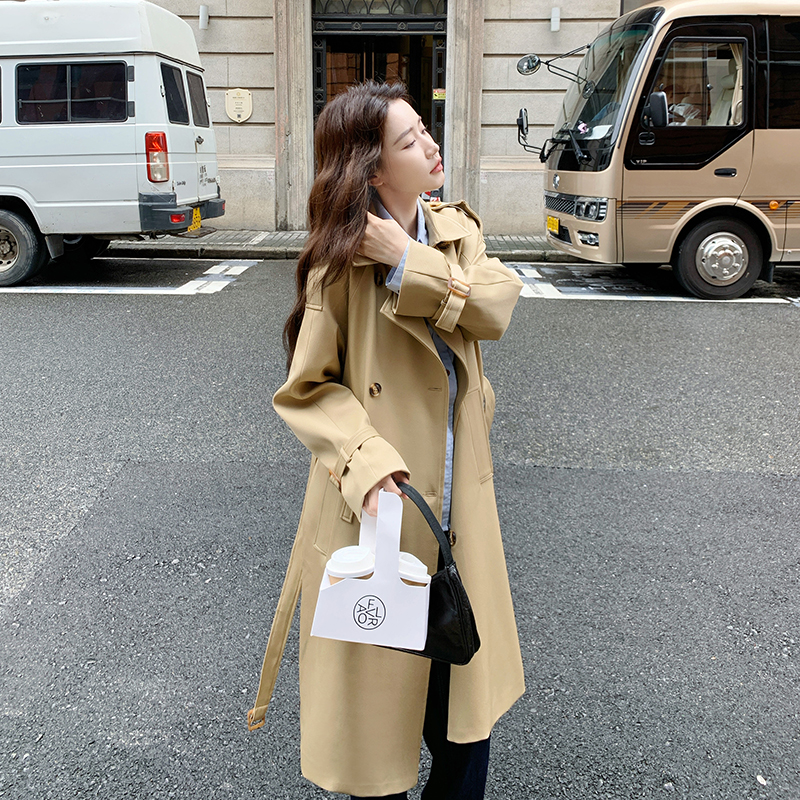 高端大气上档次巨好看卡其色风衣女中长款2025新款小个子流行外套