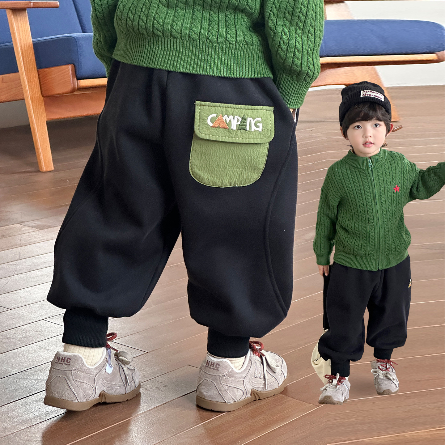 童泰【断码】男童秋冬季加厚卫裤儿童秋冬加绒保暖运动裤男孩冬装