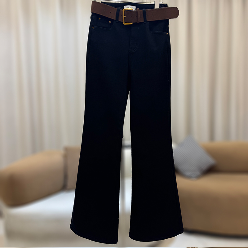 zaw大码女裤加厚加绒微喇牛仔裤女秋冬显瘦腿粗胯宽胖mm裤子25533