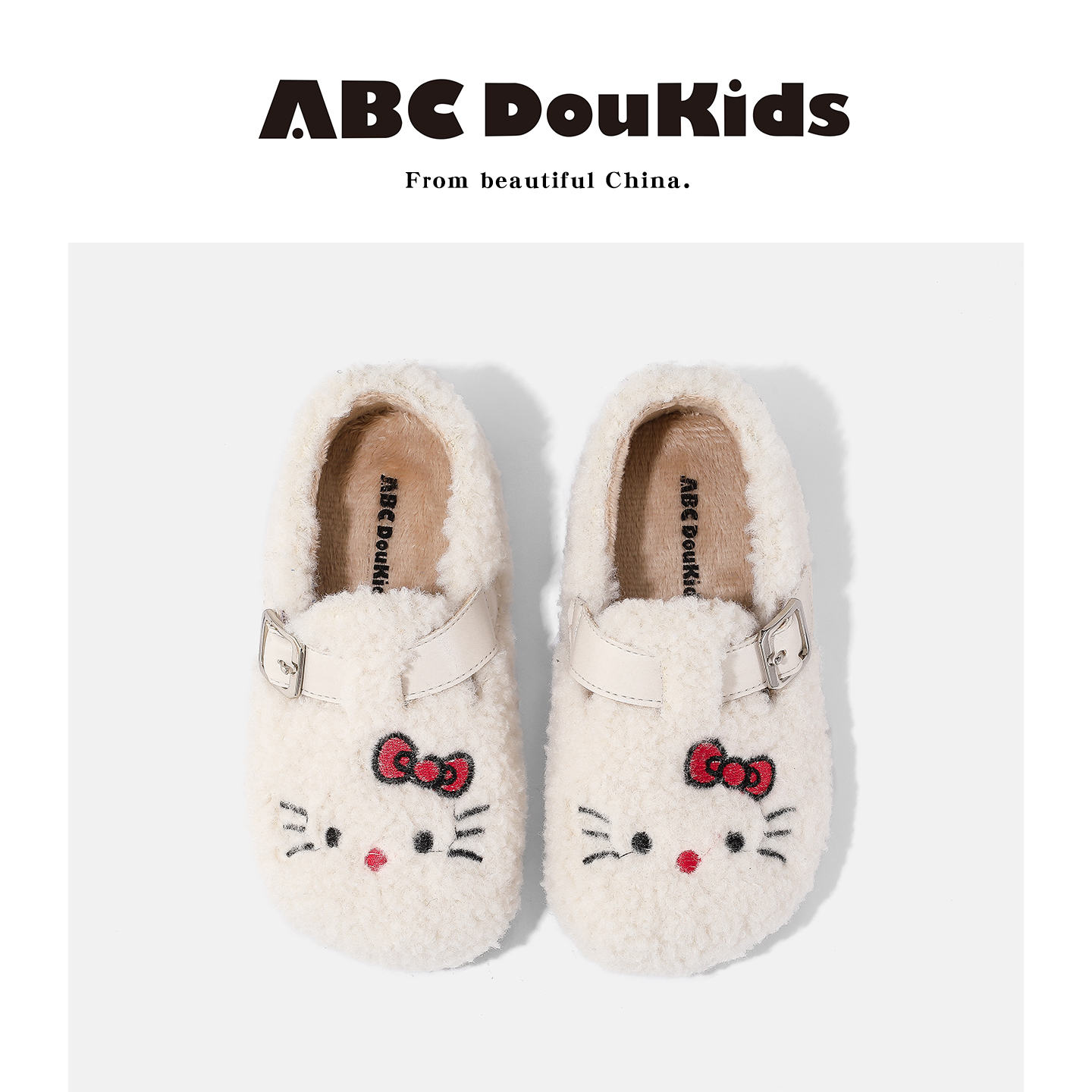 ABC Doukids女童公主鞋2025冬季新款软底棉鞋韩版时尚百搭单鞋