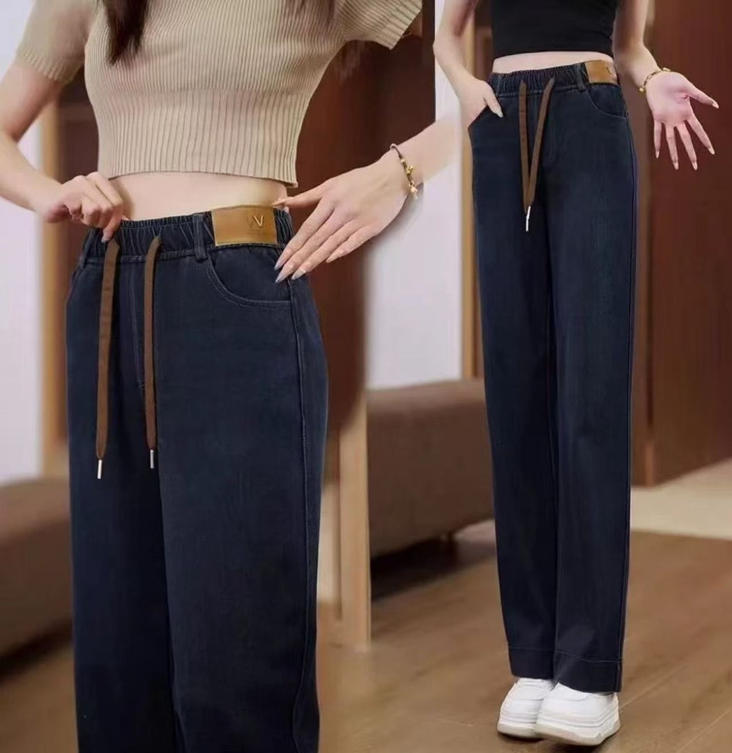 【运费补贴】新款秋冬加绒加厚外穿弹力休闲大码中老年妈妈牛仔裤