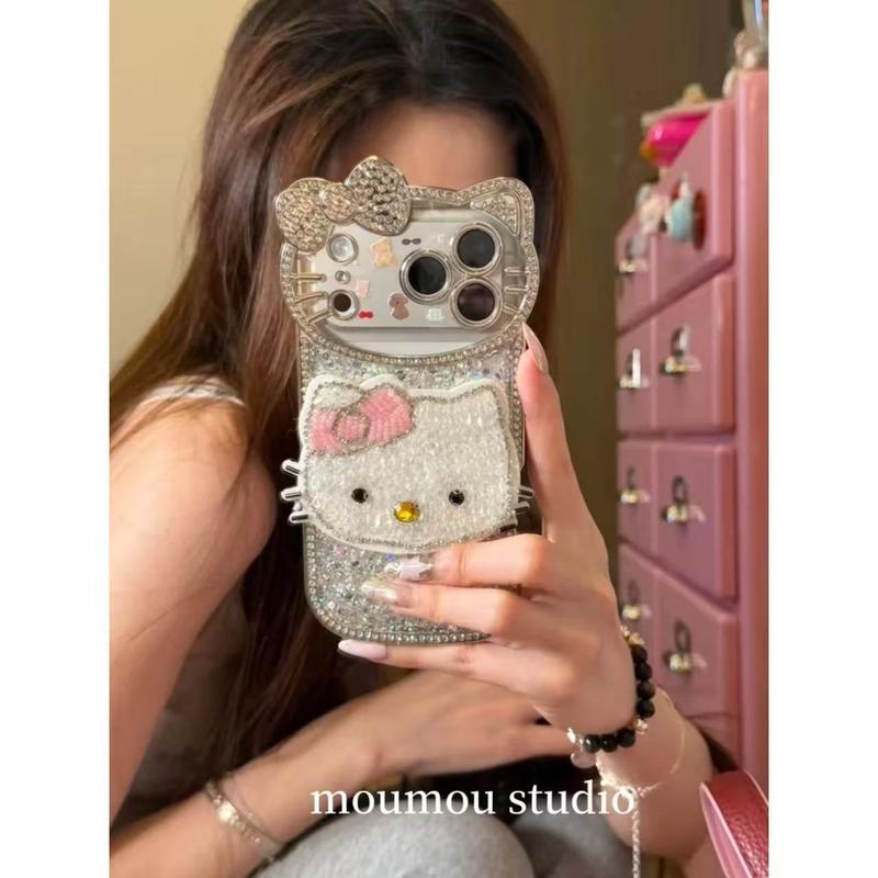 高级感满钻猫咪镜头立体适用iPhone17pro新款苹果16手机壳15爆款