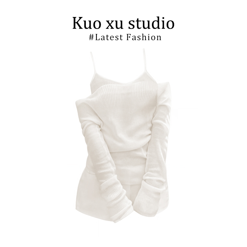 法式性感气质开衫外套内搭吊带背心2025早秋纯欲辣妹修身收腰短裤