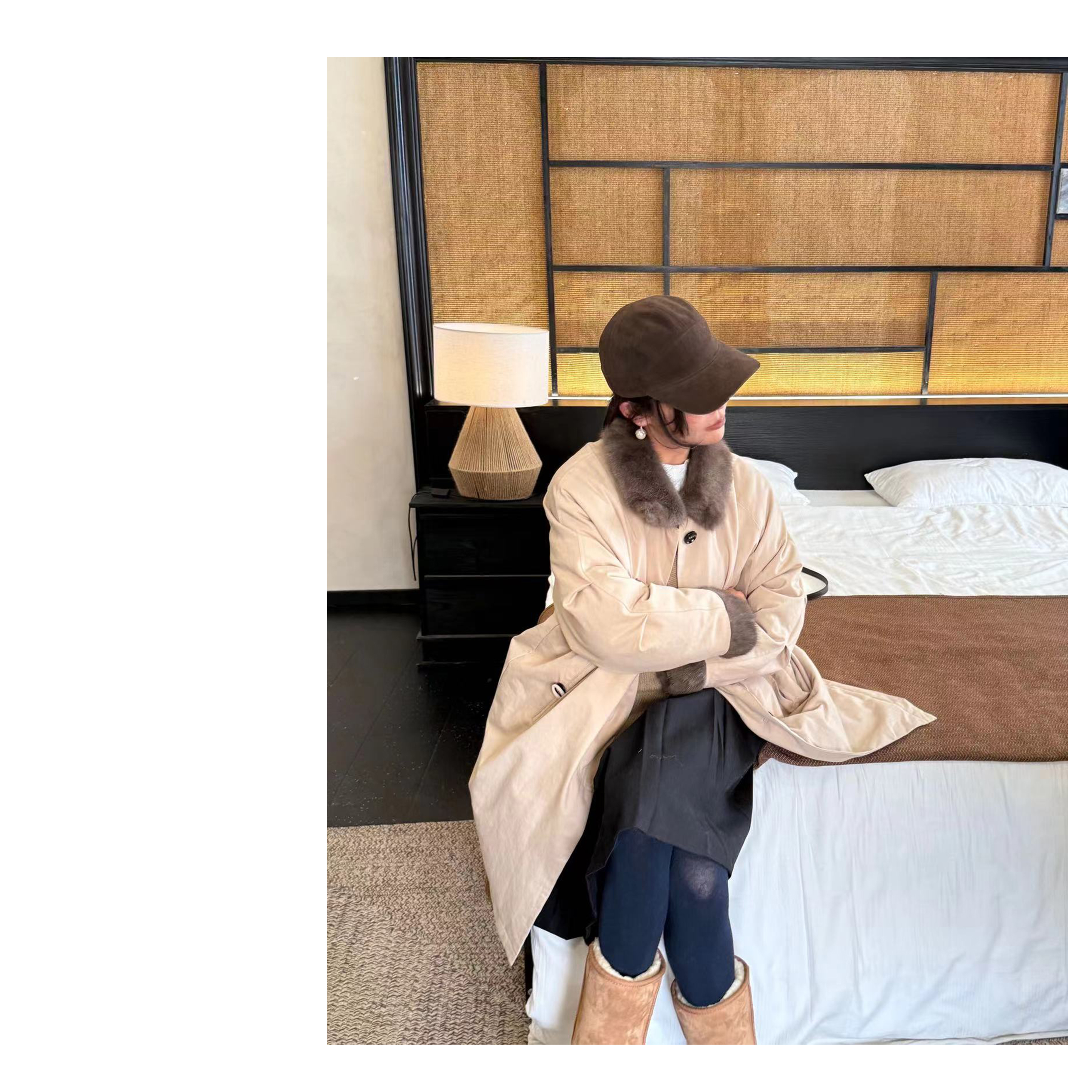 HDD- "风衣羽绒" 90白鹅绒 冬季长款保暖法式风衣羽绒服 Y9207