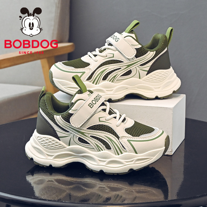 巴布豆童鞋儿童运动鞋春秋款男孩网面跑步鞋2025潮款秋季小孩鞋子