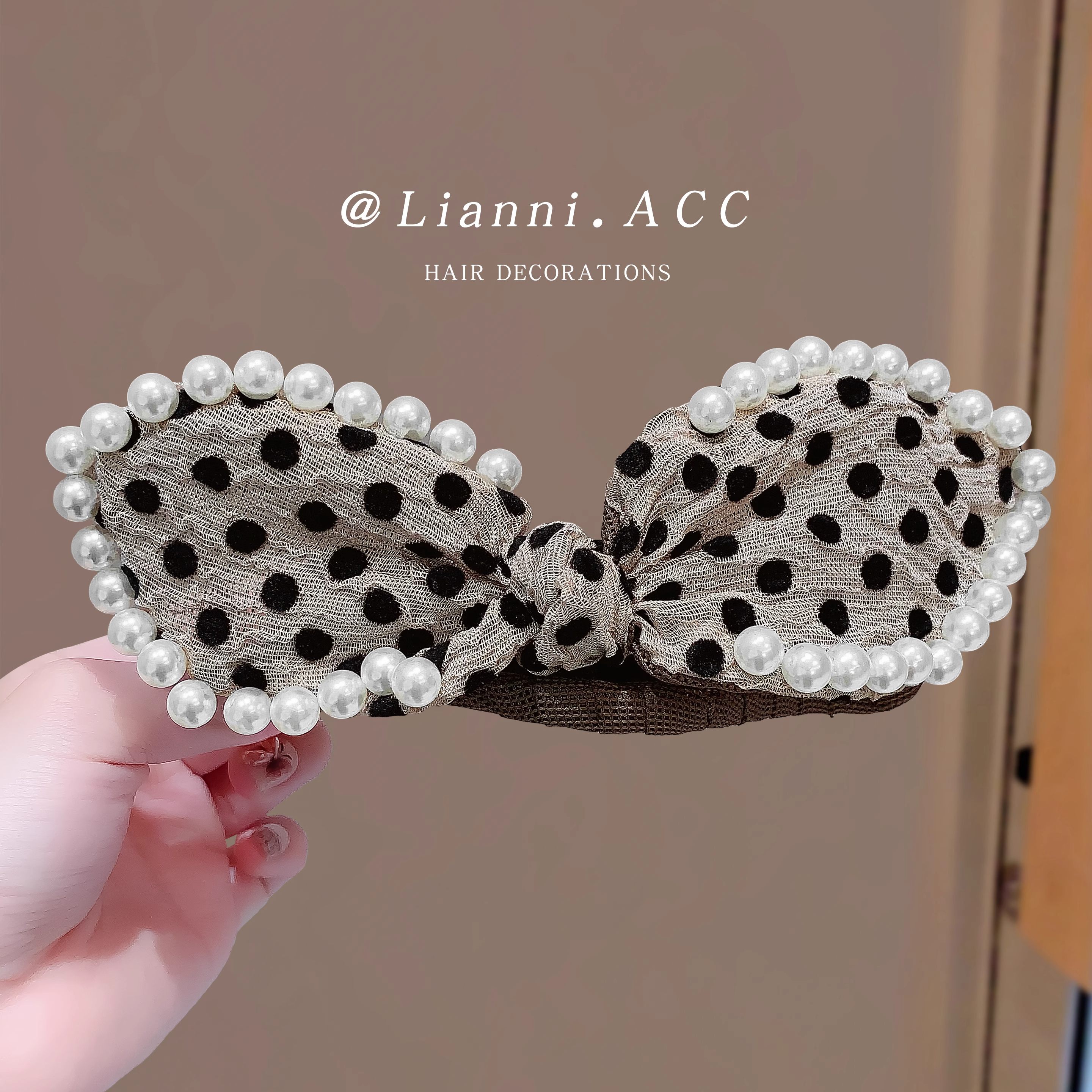 网红布艺珍珠一字夹后脑勺懒人夹盘发夹鸭嘴夹少女小香风发卡发饰