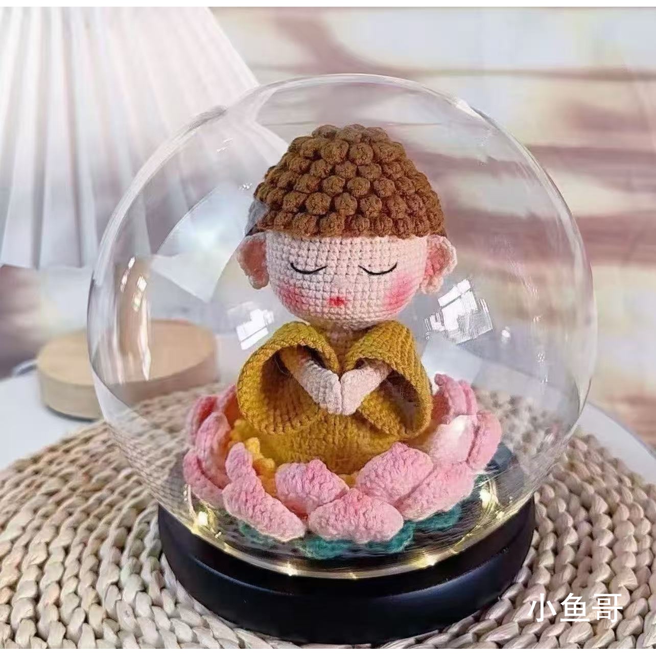 【鹏程万里】莲花佛陀车载diy毛线钩针钩织编织材料手工自制挂件