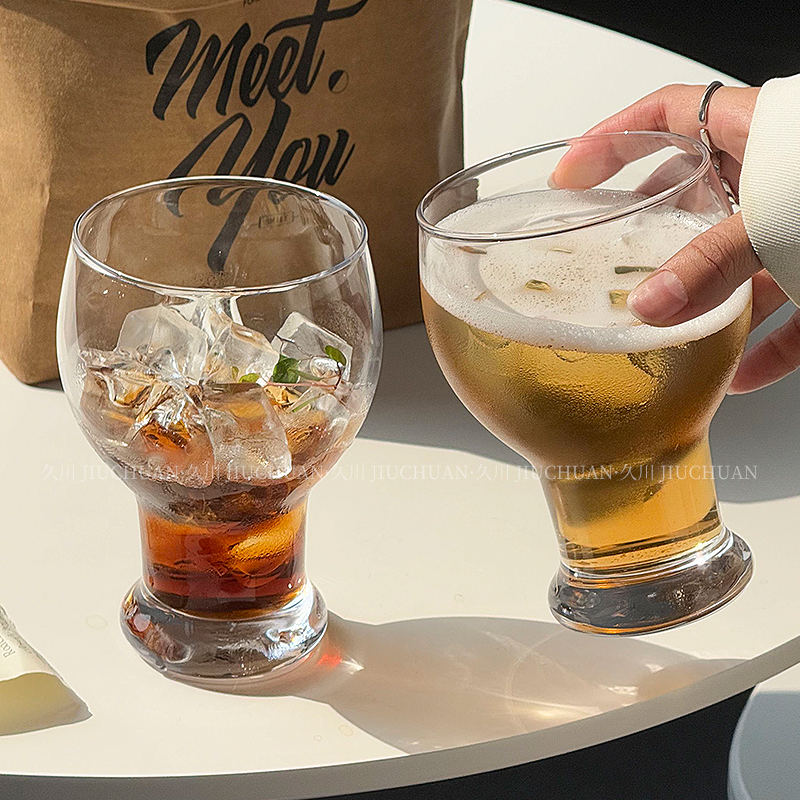 ins风高颜值玻璃杯创意水杯子扎啤杯果汁杯啤酒杯精酿杯冷饮杯